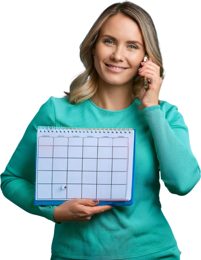 Kinésithérapeute remplaçante avec un calendrier